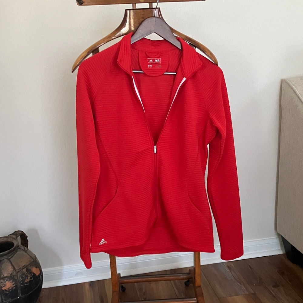 Adidas Red Quarter-Zip Pullover